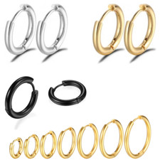 Edelstahl Creolen Ohrringe Herren Frauen Kinder Klappcreolen medizinisch