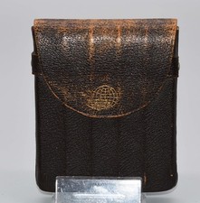 altes Zigarren- Etui Mid Century echtes Leder für 5 Zigarren signiert H13cm