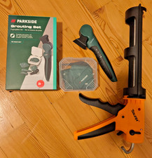 Hochwertige Kartuschenpresse + Fugenglätter  + Fugenentferner Set - GFK Material