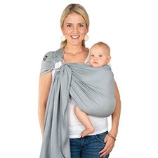 Hoppediz Ring-Sling ULTRALEICHT, Baby-Tragetuch ab Geburt, 100% Baumwolle, Desig