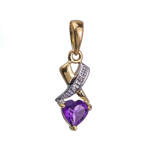 Amethyst halskette - 9, kt