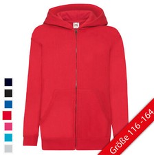 Fruit of the Loom Classic Hooded Sweat Jacket Kids UNISEX Kinder Kapuzen Jacke
