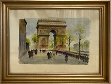 Aquarell Paris Personen Champs
