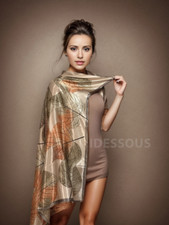 Tuch Beige Seidentuch Gold