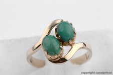 Ring 2 Edelsteinen Rose Gold Rot Gold 585 er 14k Gr 55 17,5mm Top! #