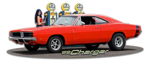 Blechschild muscle car - blechschild,