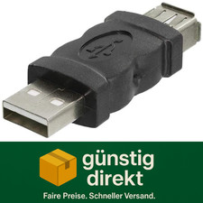 USB auf FireWire IEEE 1394 Adapter 6-Pin – Konverter Stecker zu Buchse – Schwarz