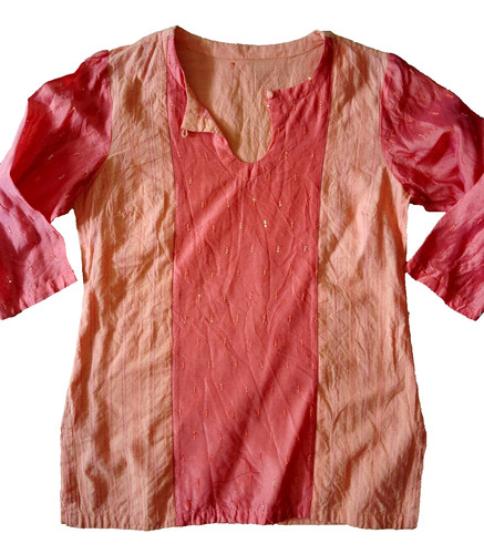 Bluse tunika orange indisch - bluse,