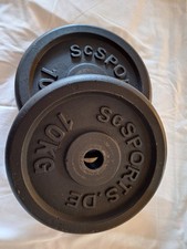 *Sc SPORTS® 2x 10kg Hantelscheiben Set Ø 30mm Gusseisen Gewichtsscheiben*
