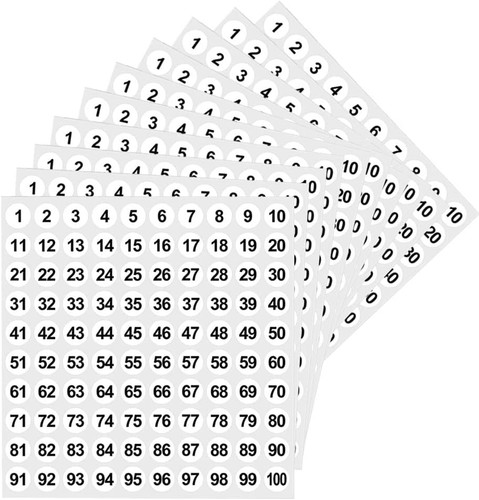 100 zahlen nummern - 1-100, aufkleber