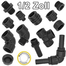 PP Gewinde Fitting 1/2 " halb Zoll Fittinge Garten Kunststoff PE PVC Pool Wasser