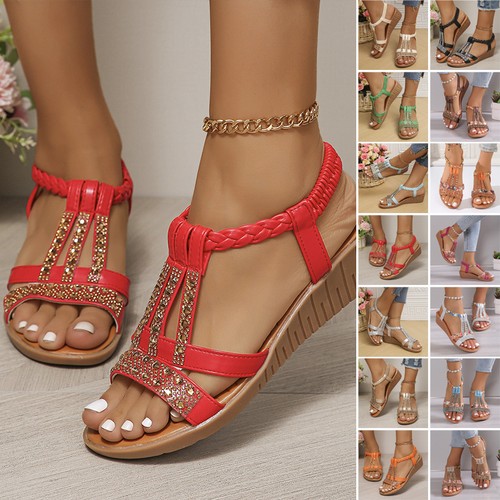 Damen sandalen sommer keil - sandalen,