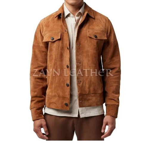 Herren wildleder jeansjacke - wildleder,