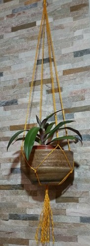 Blumenampel makramee gelb - blumenampel,