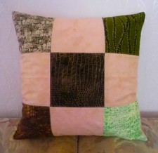 3 x Kissenbezüge Patchwork mit Reptil Druck 40x40cm