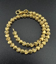 Armband 750 Gold 18kt 9,03g mit 27 Brillanten Herz-Armband Echtgold Armkettchen