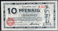 10 Pfennig Stadt Köln 1921