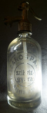 kleine antike SODAFLASCHE SIPHON SYPHON SELTZER SIFON BOTTLE GLAS Ungarn