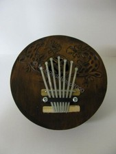 57) Kokosnuss Holz Kalimba Gecko Musikinstrument Daumenorgel dunkelbraun