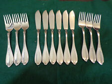 WMF Modell ENGLISCHE ROSE Cromargan Fischbesteck 6 Personen 12 Teile TOP-Zustand