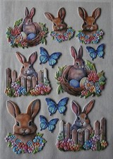 3-D Relief-Sticker "Hase mit