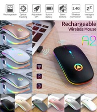 Maus USB Kabellos Wireless Funkmaus 2.4Ghz Aufladbar PC Laptop Bluetooth Mauspad