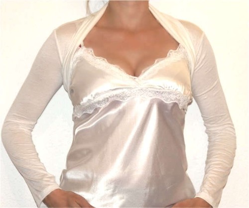 Bolero aus viskose - viskose, creme