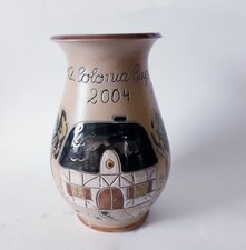 Vase Bauernmotiv Salzglasur