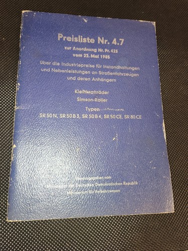 Simson preisliste sr50 ddr - simson,
