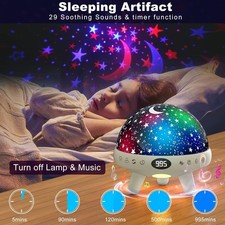 Kinder Nachtlicht Projektor mit weißem Rauschen Maschine - beruhigende Schlafgeräusche