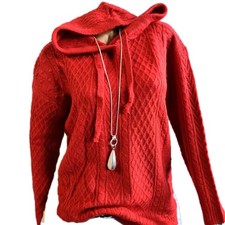 Aniston Pullover Pulli Damen Gr. 36 bis 48 rot mit Kapuze (1 931) NEU