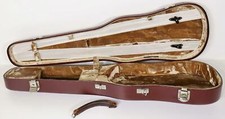 Original "Jaeger" Etui - Red Violine Case & Brown Gold Samt - Geigenkasten #Q
