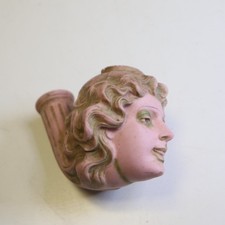 Frauenportrait Figuren Porzellankopfpfeife 11 cm         D59