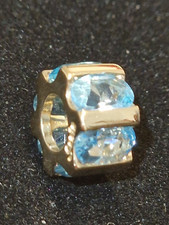 Scala Rondel Gleiter Anhänger Gelbgold 375 / 9K, Mit Aquamarin #20