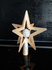 Weihnachts-Deko - Moderne Tannenbaum-Spitze/Stern in Gold/Silber