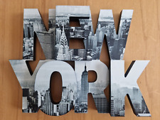 New York City Schriftzug Wandbild ca. 40 x 30cm + New York Aufkleber