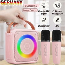 Mini Karaoke Anlage Maschine Mit Mikrofon USB Bluetooth Boxen Lautsprecher Party