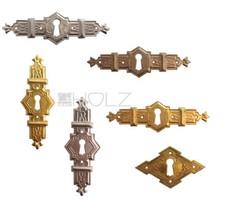 Möbelbeschläge antik Art Deco Messing silber patiniert