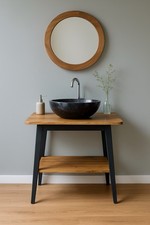 Holz Waschtisch - Massivholz - Freistehend Teakholz Badezimmer Waschbecken