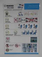 SAFETY CARD SKY AVIATION INDONESIA SUKHOI RRJ-95B