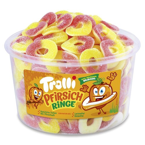 Trolli pfirsischringe dose - trolli,