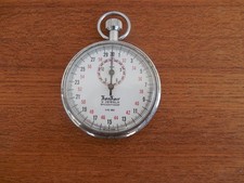 Hanhart Stoppuhr Handaufzug 3 Jewels 1/10 Sek. 15 Min 60er Jahre (B)