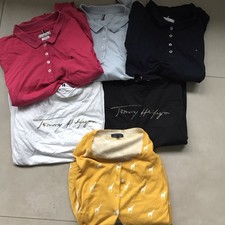 Tommy Hilfiger Damen 3 Polo T-Shirt, 2 T-Shirt, 1 Strickweste Gr. L (ungebügelt)
