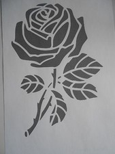 Schablone rose mit - rose, blätter2