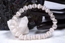 Glas Armband Katzenauge Beige | 8mm Kugelarmband