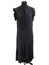 By Marlene Birger Spain Kleid Gr. 44 XXL schwarz kurzarm Midi Regular Neu (WM)