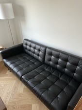 Ledersofa in Schwarz