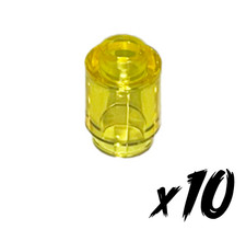 10x LEGO 3062 • Stein 1 x 1 • Brick round • transparent gelb • trans-yellow