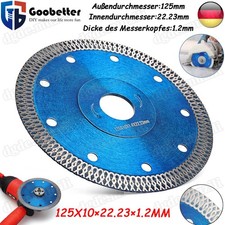 Diamantscheibe 125mm für Fliesen Feinsteinzeug Granit Diamant-Trennscheibe dünn