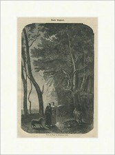 Dante und Virgil am Eingang der Hölle Göttliche Komödie Holzstich E 24326